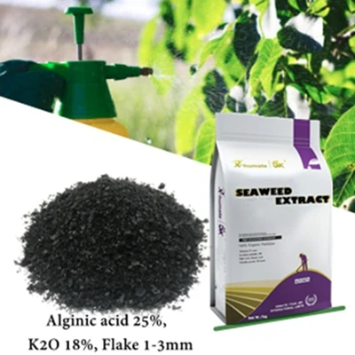 X-humate лиственное удобрение Альгиновая Кислота 25% + K2O 18% экстракт морских водорослей хлопья