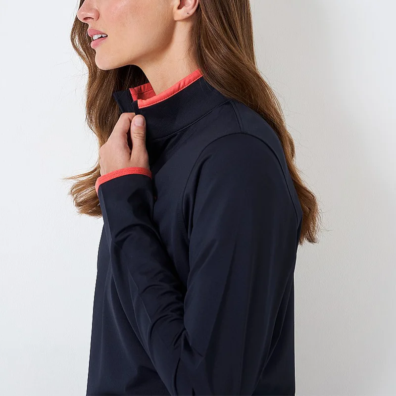 Custom Printing Logo High Quality Golf Active Outfit Long Sleeve Patchwork Color Half Zip Sweatshirt For Women