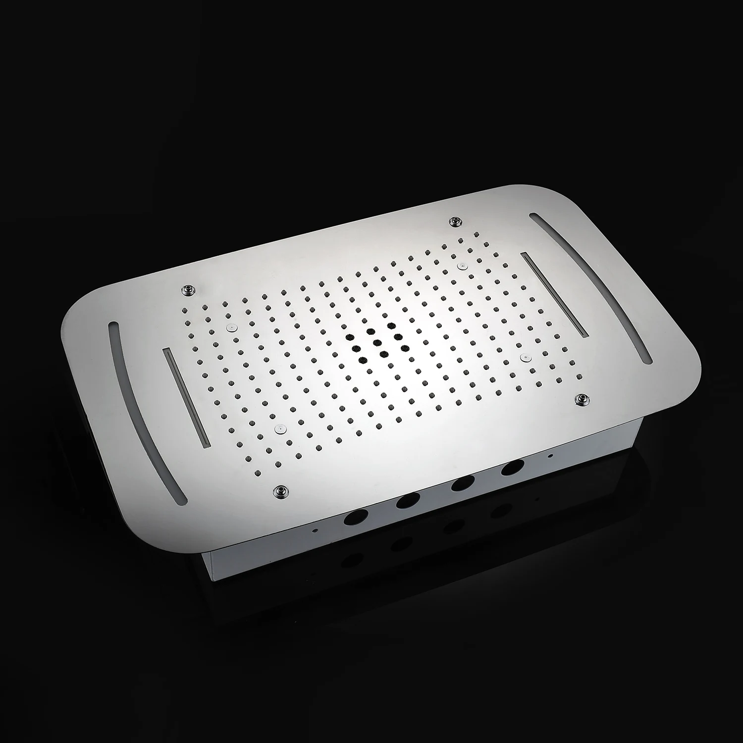 6 FUNCTIONS LED SHOWER FAUCETS SET RAIN WATERFALL MIST HIGH FLOW THERMOSTATIC MIXING VALVE BODY JETS MASSAGE 2 INCH