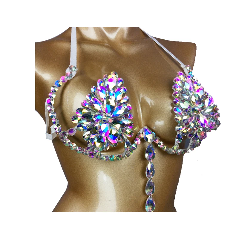New Samba Carnival Bra Rainbow Stone Sexy Belly Dancing WIRE BRA