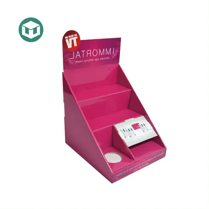 Customized Promotional Cosmetics Display Stand Sunscreen Counter Floor Display Stand