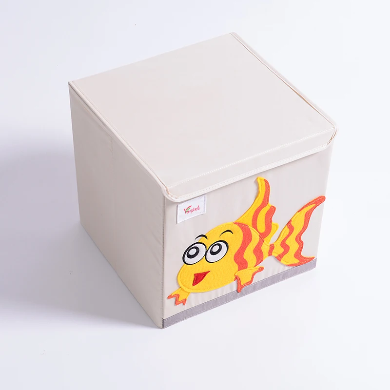 Toys Storage Boxes Bins Foldable Fabric Cartoon Animal Storage Box With Plush Fabrics