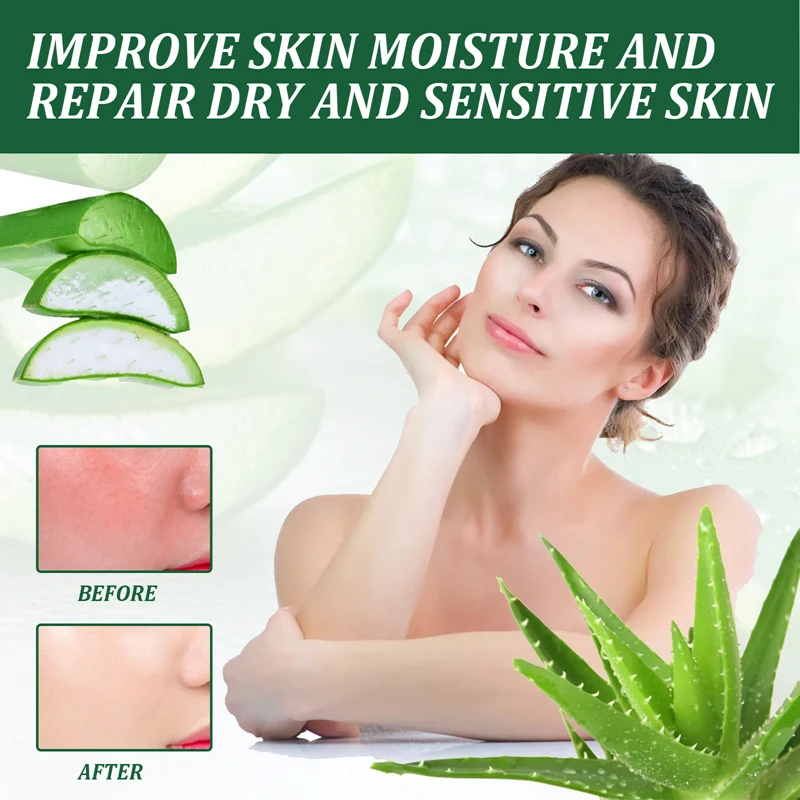 OEM ODM Natural Aloe Vera Skin Care Serum 35ml Soin De Visag Sunburn Repair Essence Skin Care Moisturizing Anti aging Face Serum