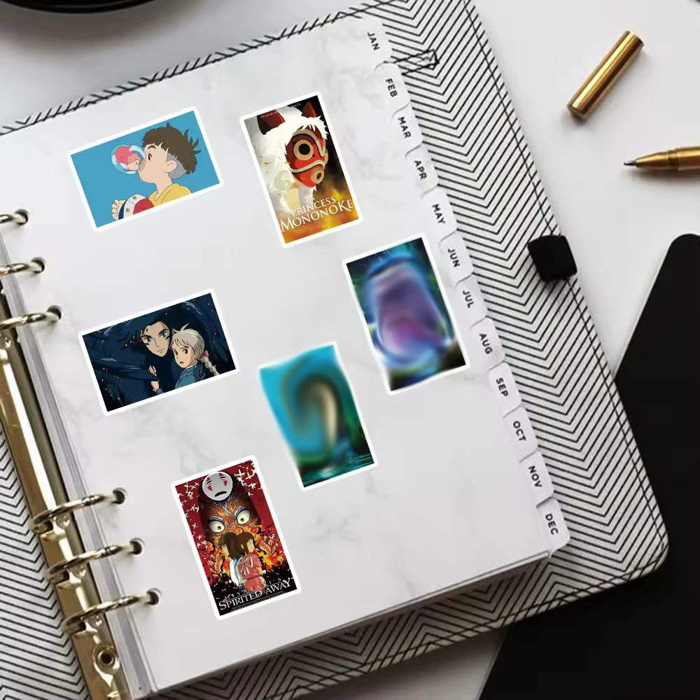 50Pcs Studio Ghibli Poster Style Graffi Stickers For Laptop Bottle Scrapbook Miyazaki Hayao Sticker Label Pack