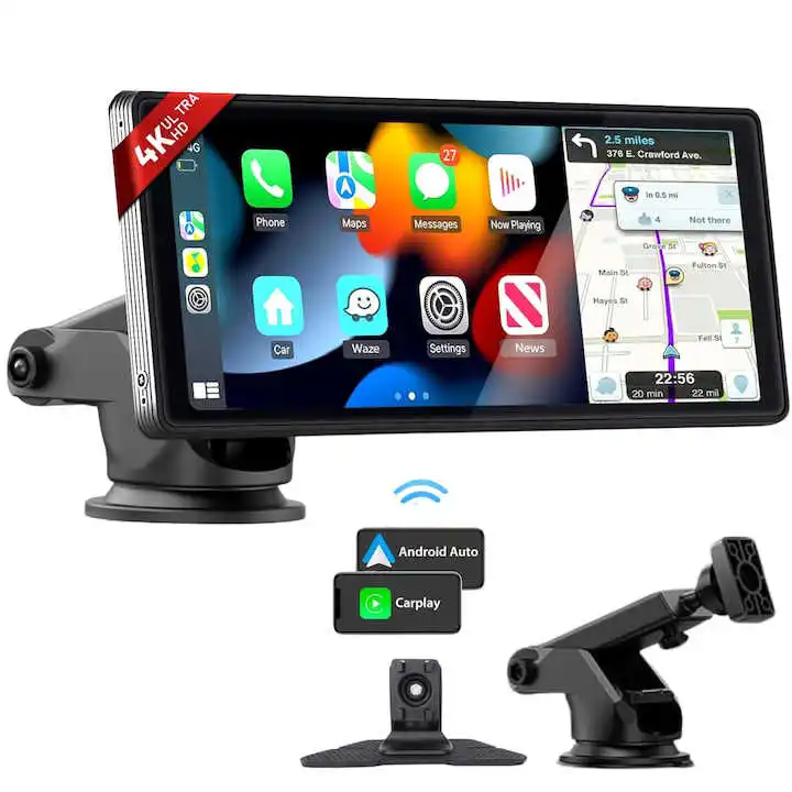 10 26 дюймов портативный универсальный сенсорный экран Модернизированный Carplay Pro беспроводной автомобиль Android авто радио аудио автомобиля стерео