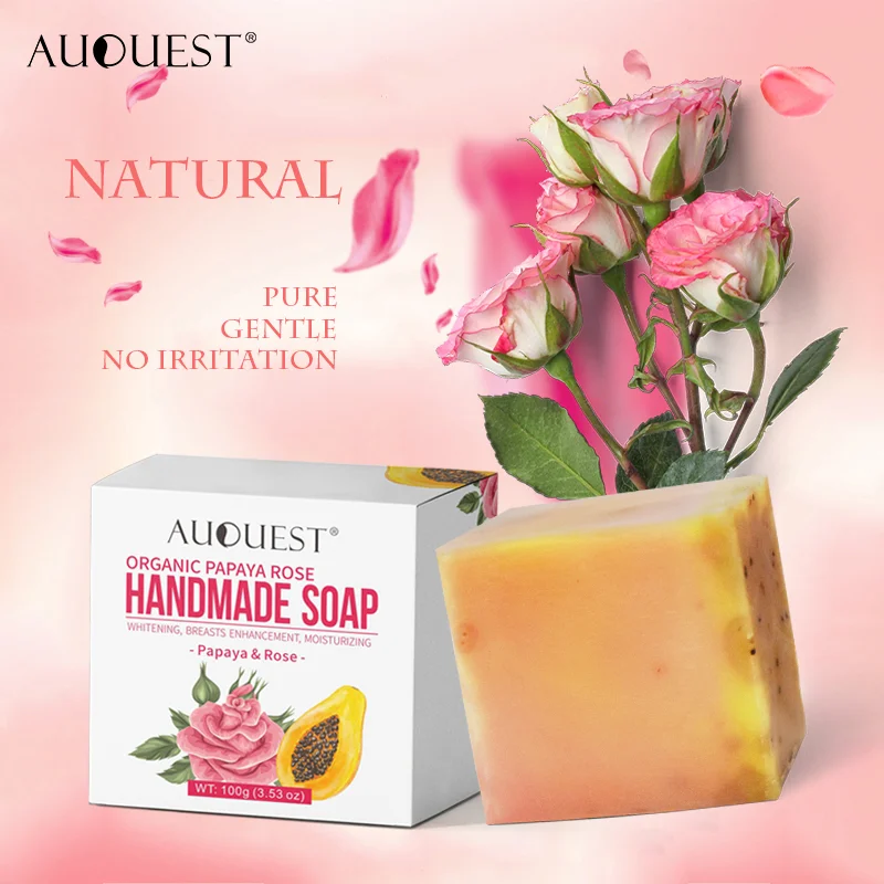 Acne Face Soap Handmade Face Soap Herbal Papaya Extract Whitening Permanent Gently Cleansing Face Soap