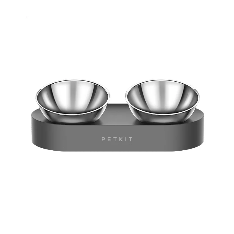 
PETKIT 2020 small raised cat stainless steel feeder feeding stylish tilted twin water pet bowl 