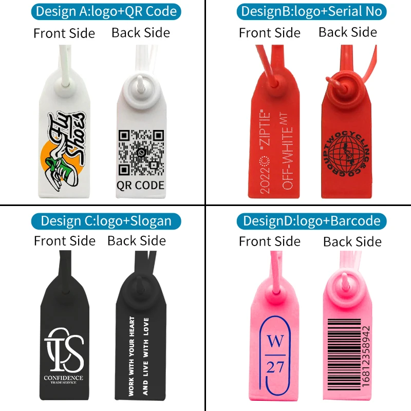 T Shirt Hoodie Zip Tie Pull OffWhite Label Custom Logo Personalization StockX Sneaker Label Plastic Security Seal Tags