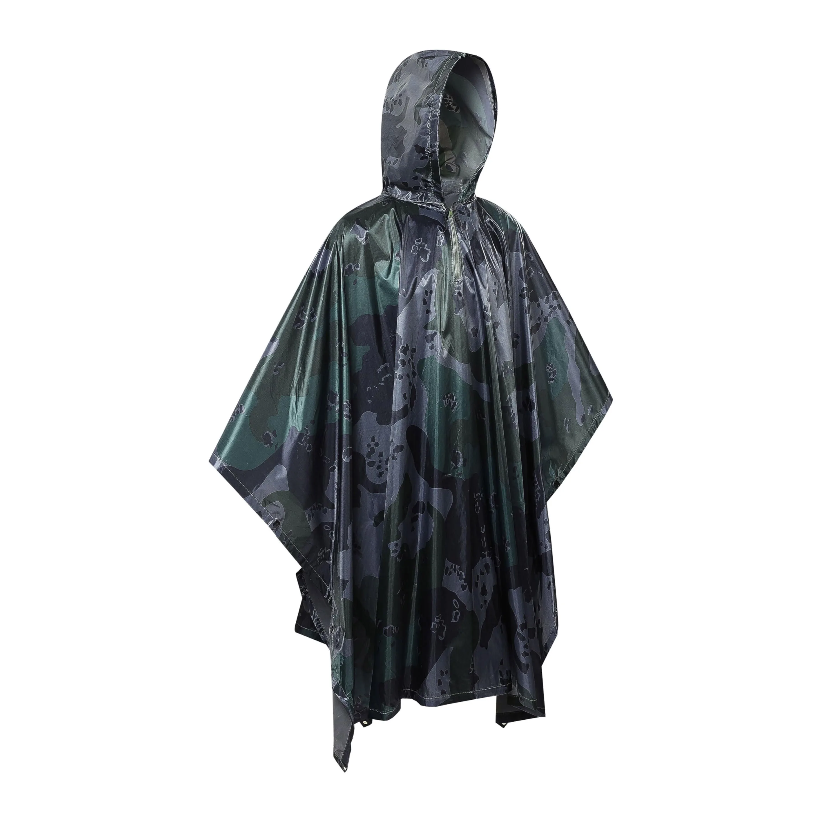 Pvc Rain Poncho Waterproof Coat Hooded Custom Logo Ponchos Coating Camo Outdoor Camouflage Raincoat