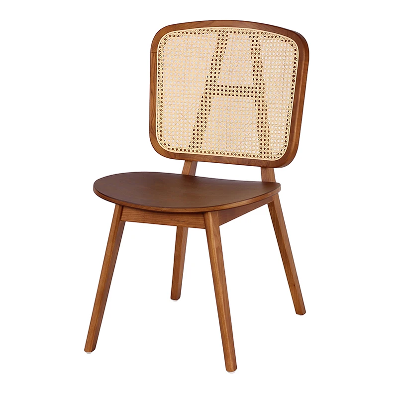 Nordic Ash Solid Wood Restaurant Modern Rattan Dining Chair Cane Wood Cafe Restaurant Furniture Chair