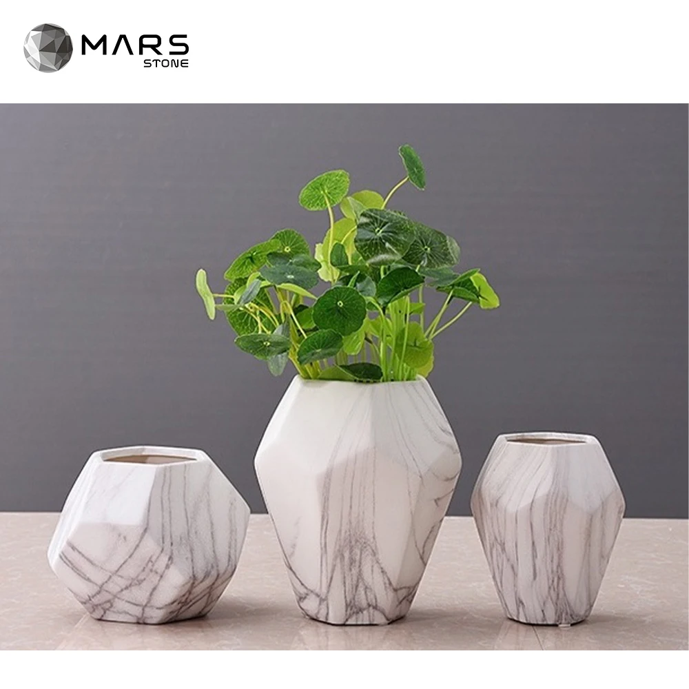 Custom Design Natural Stone Vases Home Decoration White Marble Small Vases For Centerpieces