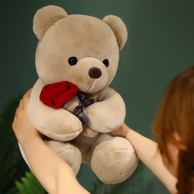 Hot Selling Cute Valentines Day Mother Day Gift Stuffed Animal Plush Toys Rose Teddy Bear