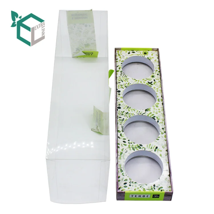 Bulk Pvc Window Clear 4 Hole Muffin Cup Cake Packaging Box Transparent Mini Cardboard Cupcake Boxes