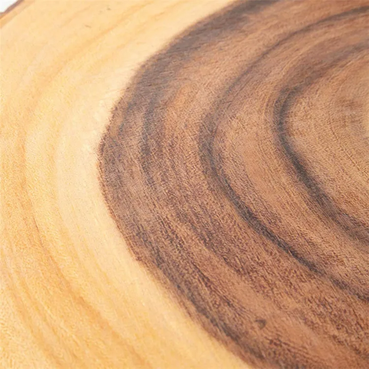 Villa Acacia 16 Inch rustic tree bark round wood serving tray rustic