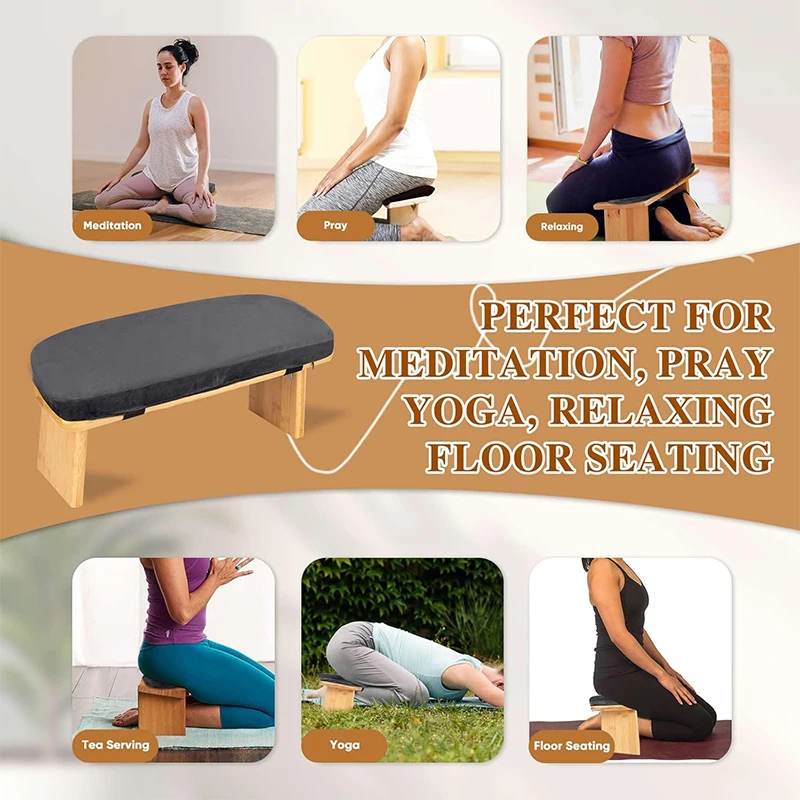 Legend Classic Style portable meditation folding floor kneeling stool chair meditation seat bamboo meditation chair for relax