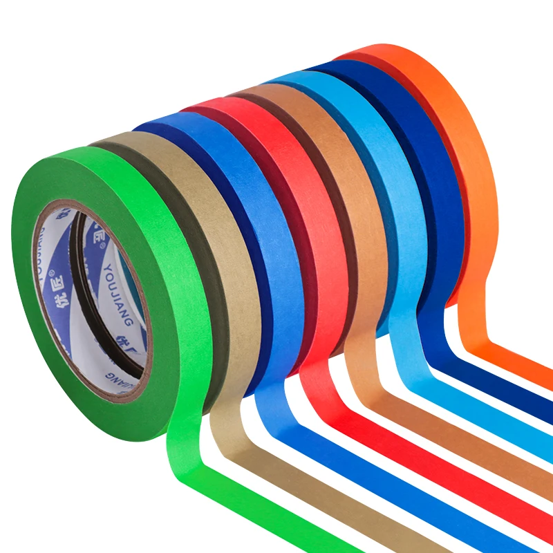 BYSLI  Colorful Adhesive Masking Painting Paper Crepe Paper Tape