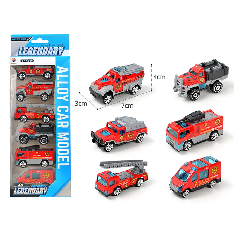 6PCS Simulation Alloy Dicast Car Display Case Mini Metal Diecast Small Model Children Kids Toys Custom Car Vehicles