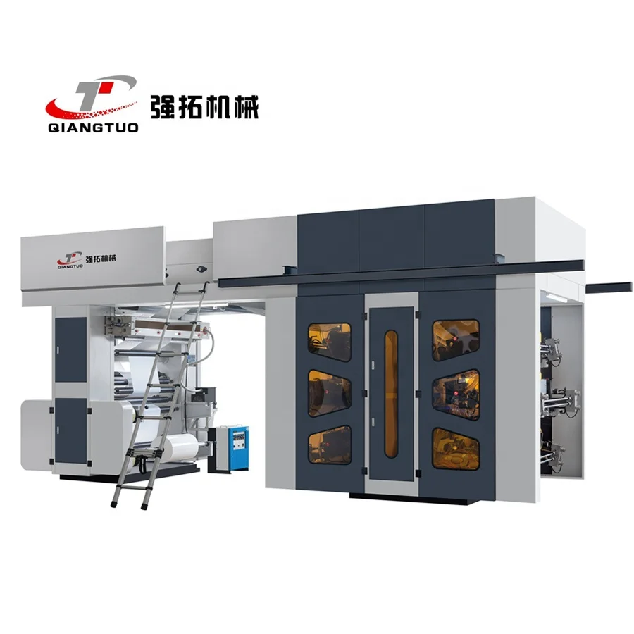 QIANGTUO high quality plastic bags Central drum CI type 6 color flexo printing machine/flexo printer
