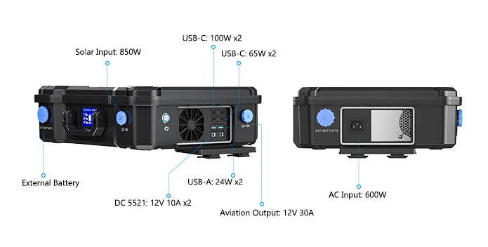 Electricity Charging Energy System storage X-1200 pouch LFP 1280wh home portable power station solar power generator