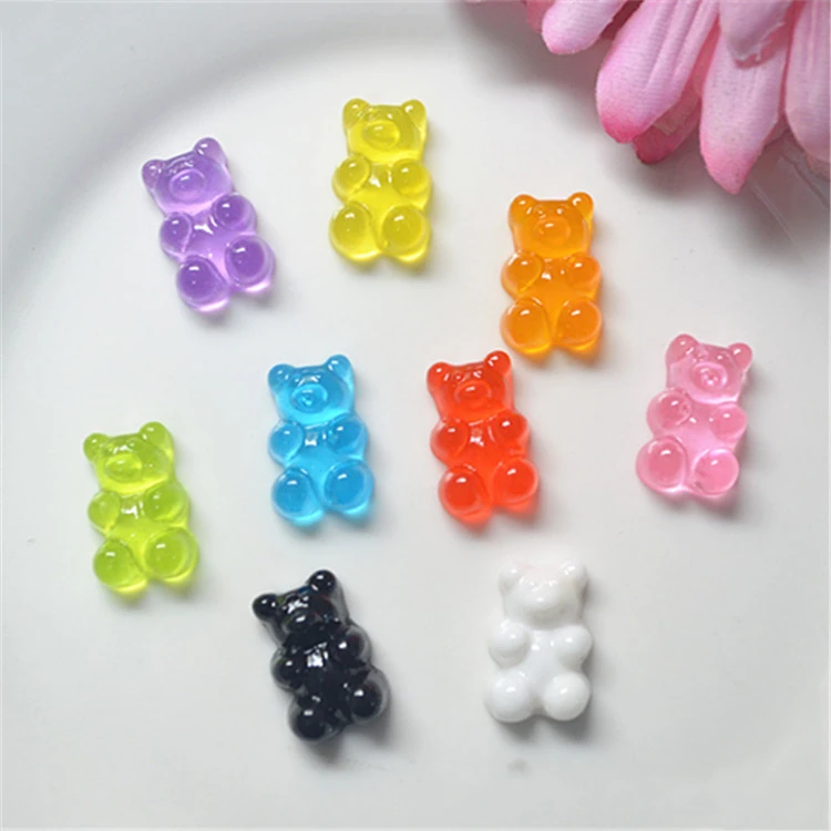 Fashion Cartoon Style Resin Bear Animal Colorful Gummy Jewelry Making Accessories