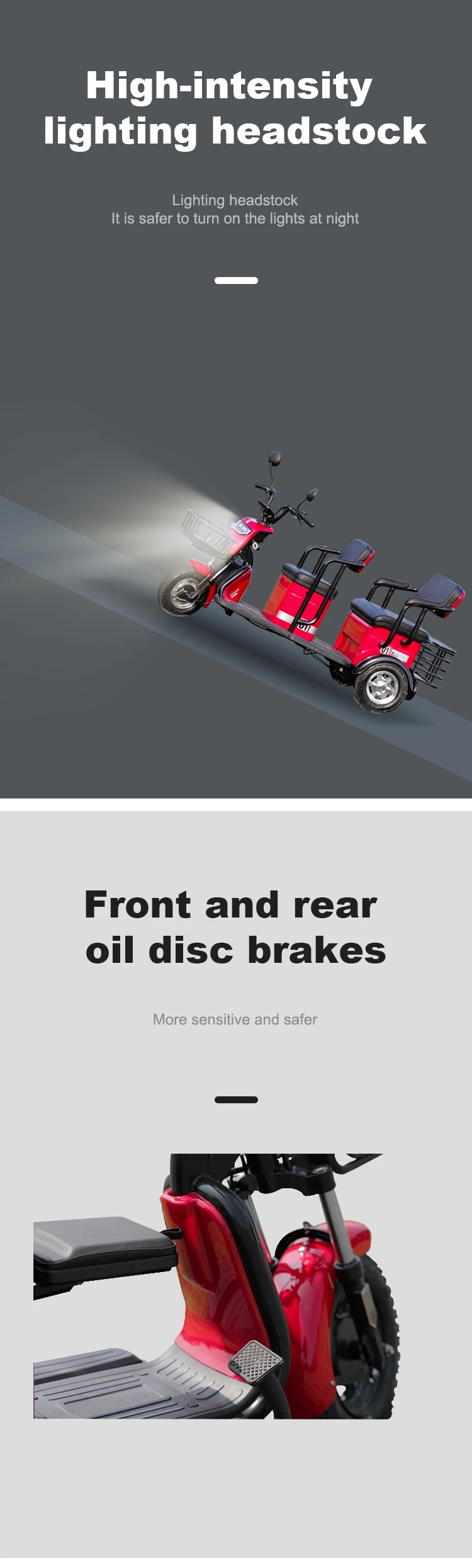 Электрический трехколесный велосипед для пожилых людей с ограниченными возможностями/пассажирский трехколесный велосипед/Электрический рикша 500 Вт