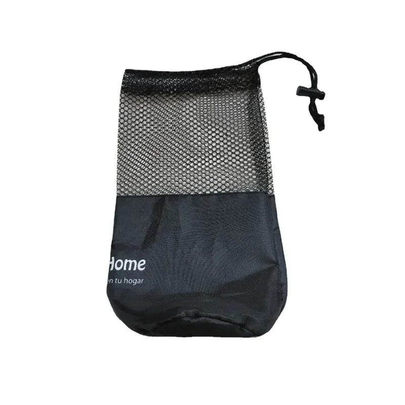 Custom Design & Logo Round Bottom Black Drawstring Nylon Mesh Swim Goggles & Washcloth Bags with Cord Lock