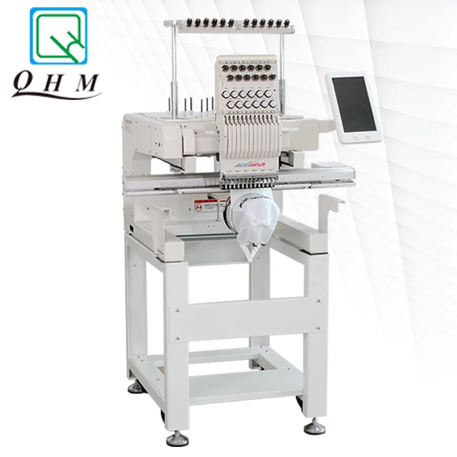 QHM design ladies suits computerized 3D flat/cap Embroidery Machine For Sale