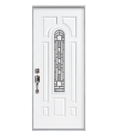 Steel Exterior Doors Center View Arch 7-Panel Reliable and Energy Efficient Doors