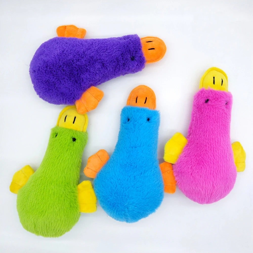 Cute Duck Style Design Plush Toys Dog Interactive Chew Squeaky Toy