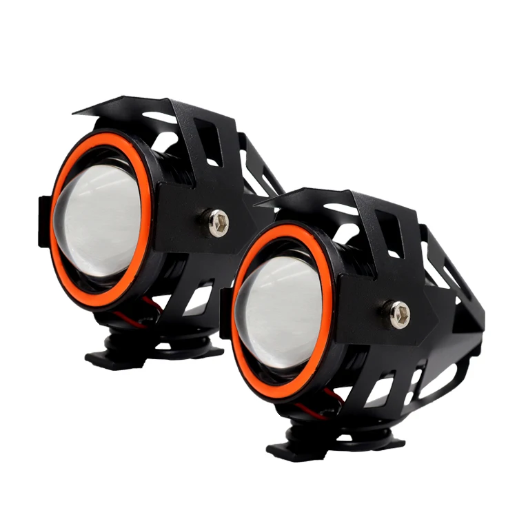 motorcycle lighting system u5 u7 led headlights 12v yellow red blue colors led fogdriving lights led lens projector headlight