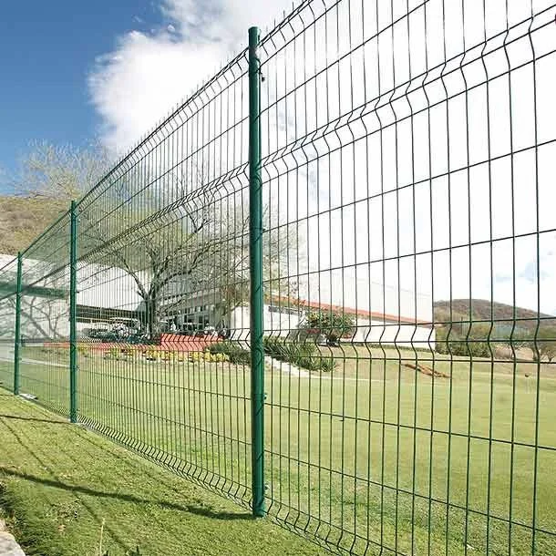 Rustproof Customized Outdoor PVC metal garden fence 3D curved fence panel PVC Coated V bending 3d welded wire mesh fencing