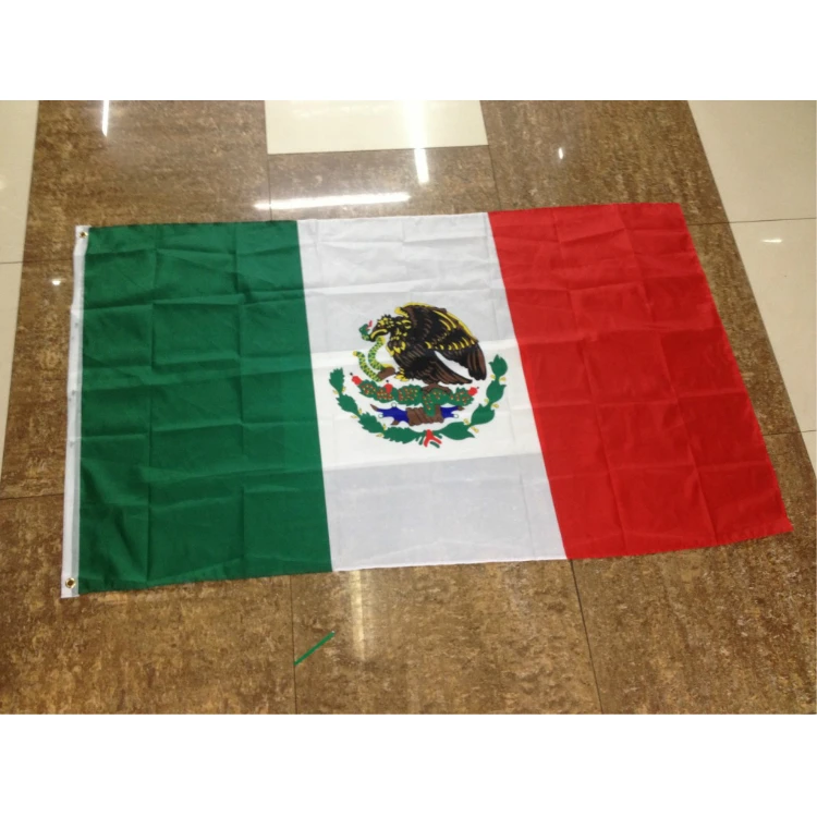 Ship now ! High quality cheap price hot sale polyester mexico flag 3x5ft Mexican red white green flag