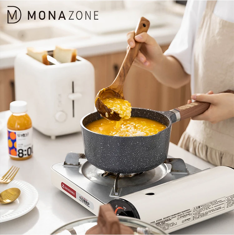 MONAZONE антипригарная Кастрюля из медицинского камня, бытовая индукционная плита, газовая плита, плоская кастрюля для приготовления пищи