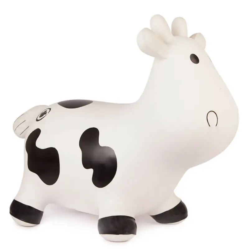 Hot sales toys 2021flex Hopper bouncing rubber inflatable jumping animal white cow for baby
