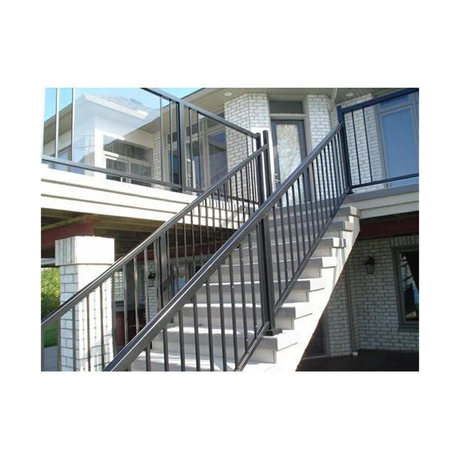 Bodun custom railings wrought iron black Q235 galvanized steel staircase hand rail for stair