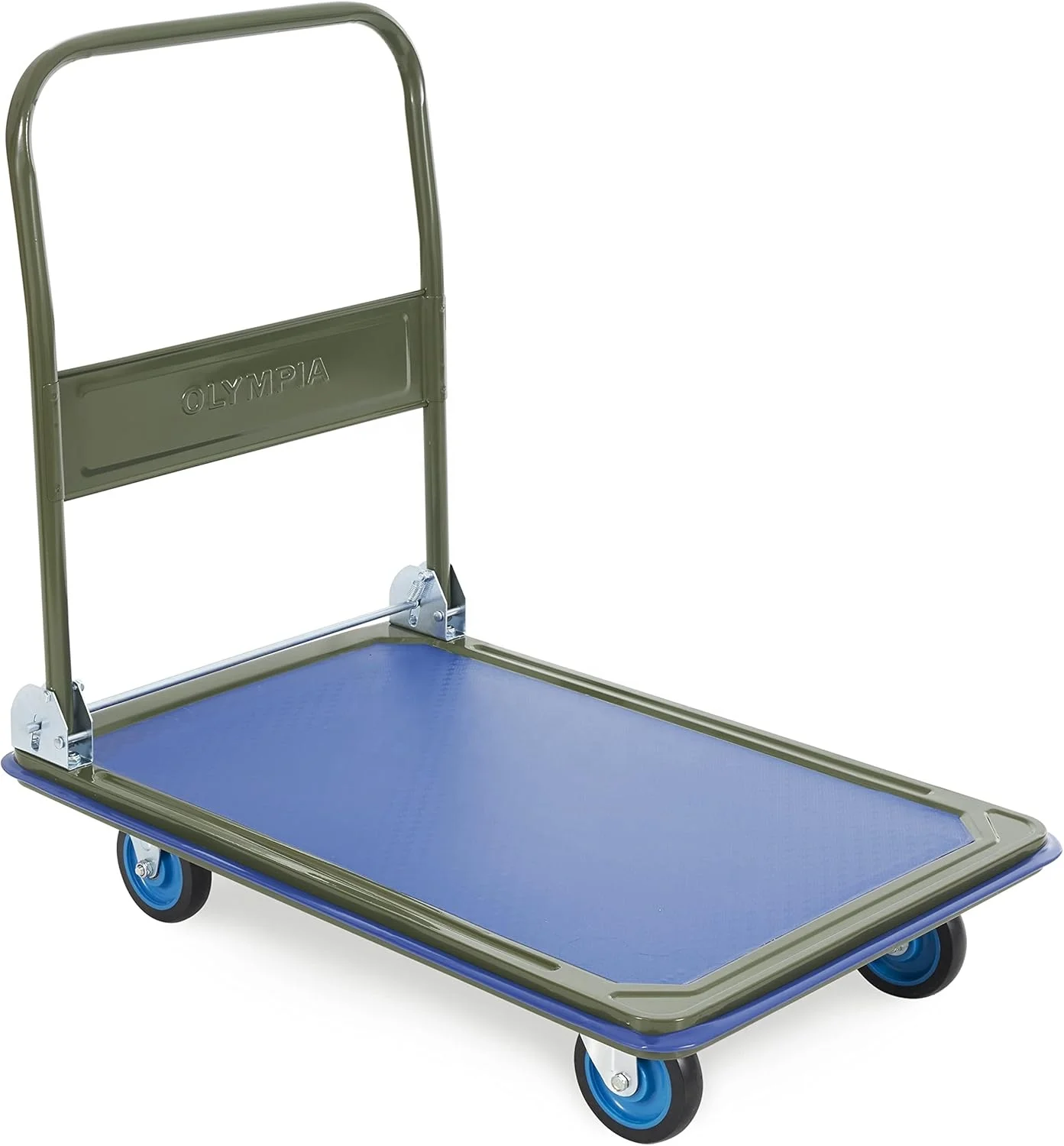 Foldable Push Cart Dolly ,600 Lbs. Capacity Heavy Duty Platform Truck with 360° Swivel Wheels - Black