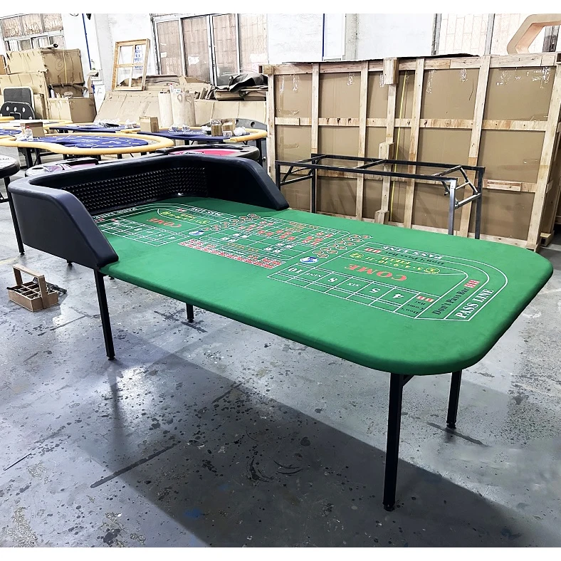 YH Custom Gambling Table Game Green Casino Craps Practice Table Portable Folding Craps Table
