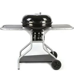 Camping Trolley Barbecue Grill Outdoor Heavy Duty Charcoal BBQ Grill with Trolley