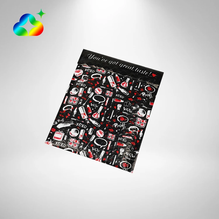 Wholesale Customized Black Self Seal Shockproof Poly Bubble Mailer Packaging Shipping Bags Logo Printed Clothing Cosmetic Makeup