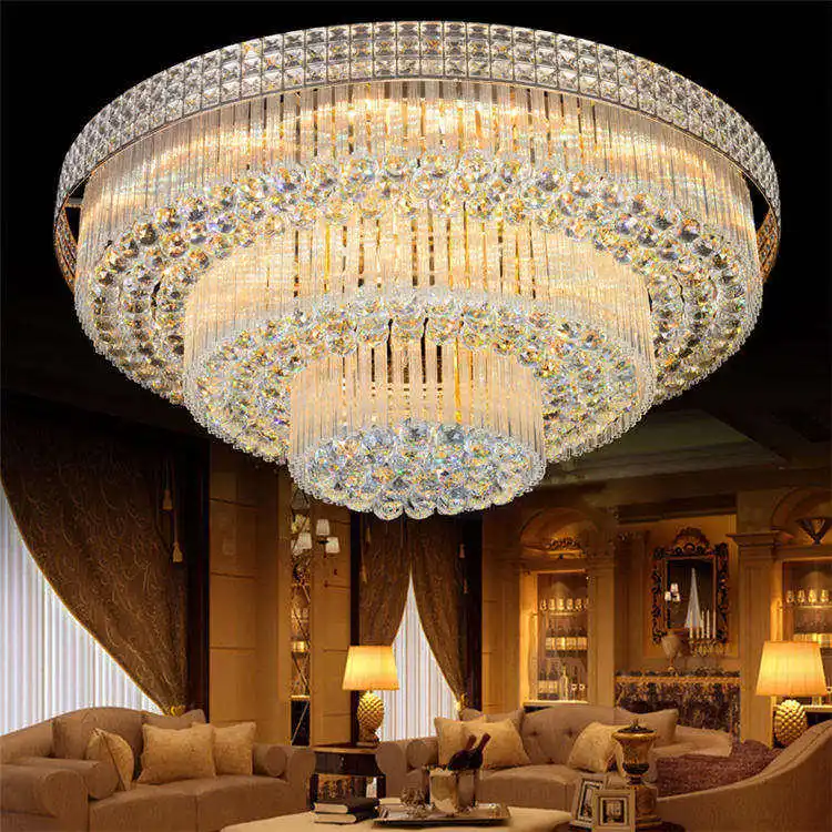 luxury ceiling lighting chandelier lamp living room indoor round large k9 crystal ball ceiling light