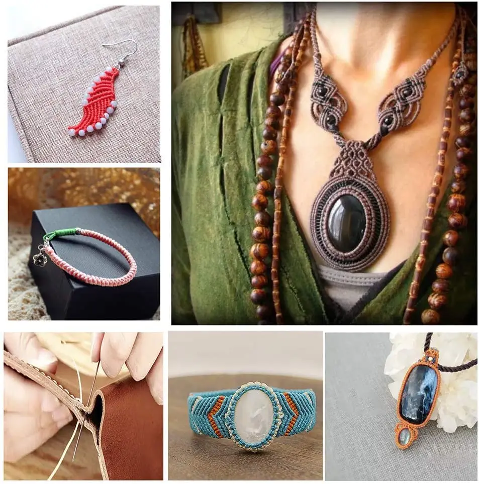 high quality wax thread 284 Yards 1MM Leather Sewing Waxed Thread for Leather DIY Project Leather Canvas Repair and Sewing