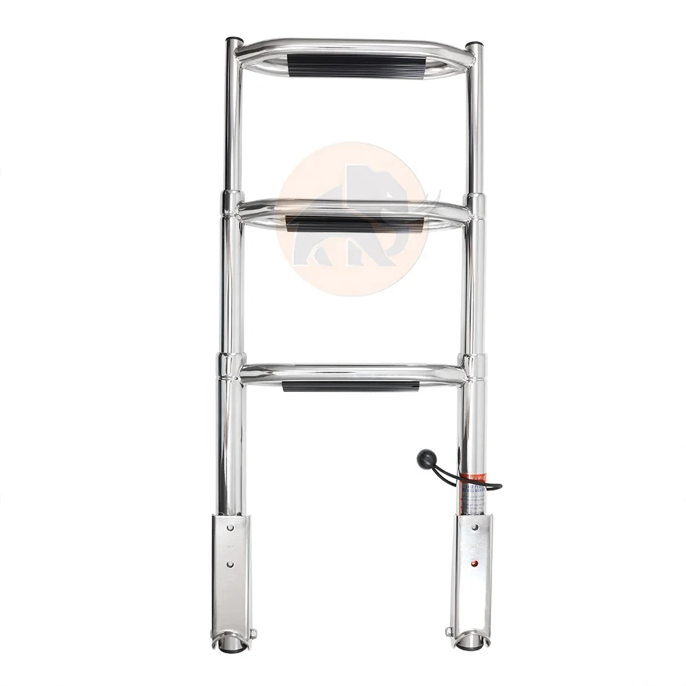 Wholesale cheap 316 Stainless Steel Telescoping 3 Step Boat Ladder