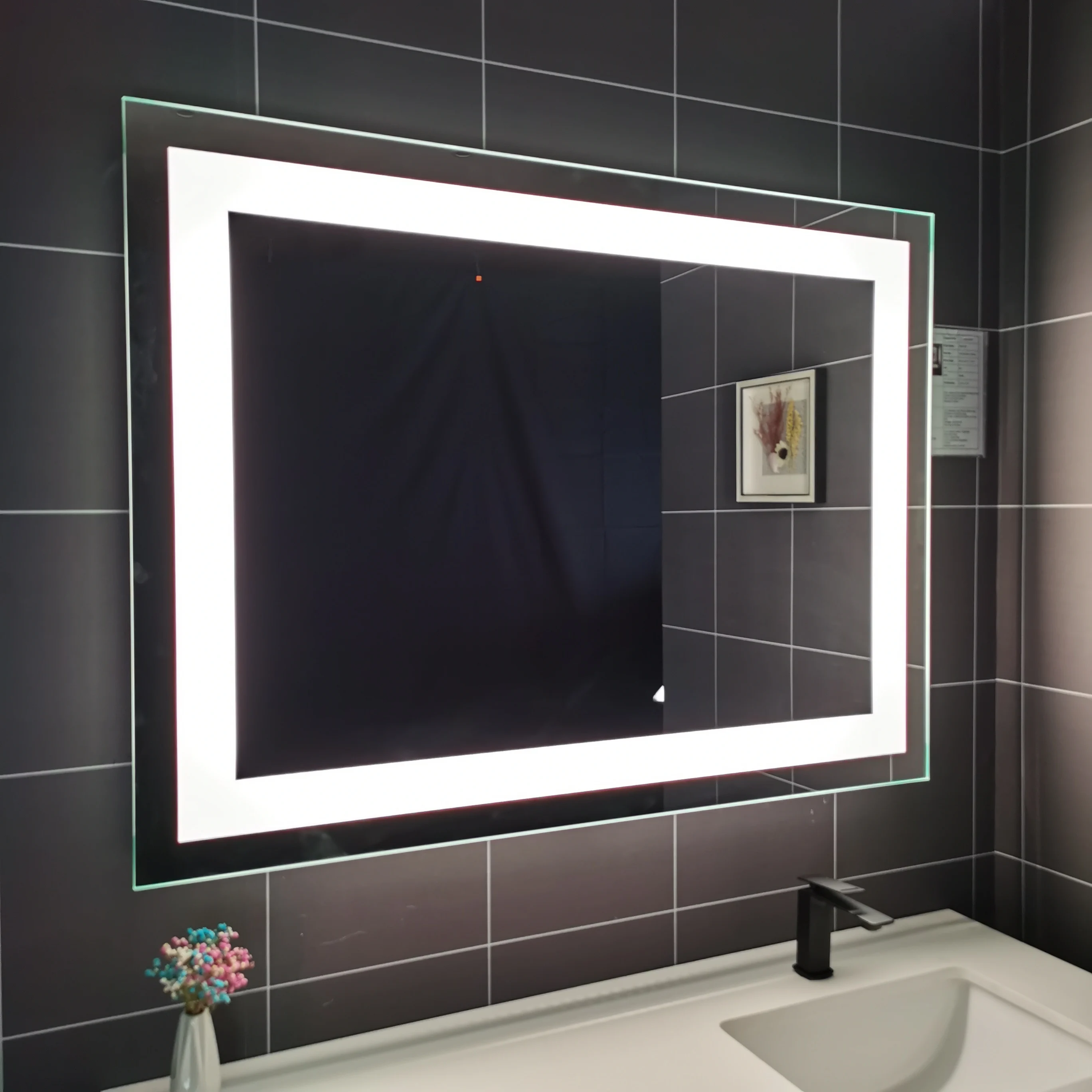 HZW led mirrors smart light hotel bathroom remodeling full UL cUL CE touch sensor defogger CCT3000K-6000K mirror manufacturer