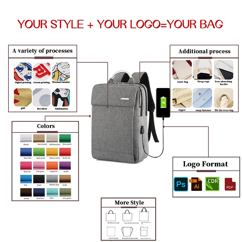 TY OEM wholesale customized logo new design outdoor casual notebook Computer business laptop backpack with compartment