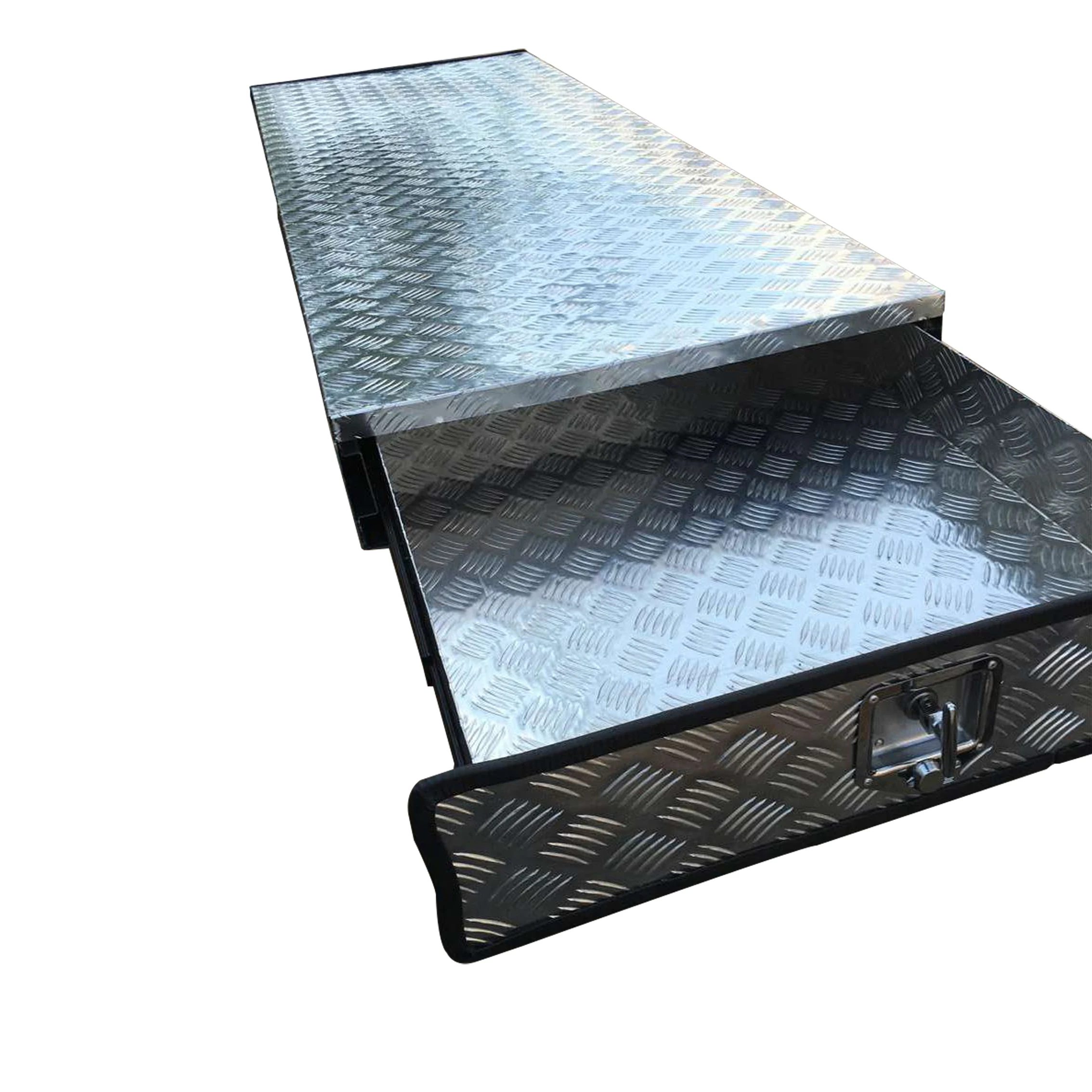 Under Tray Tool Box Trundle Drawer Ute Storage Box Aluminum Truck Bed Drawer Tool Box  with 2 Drawers