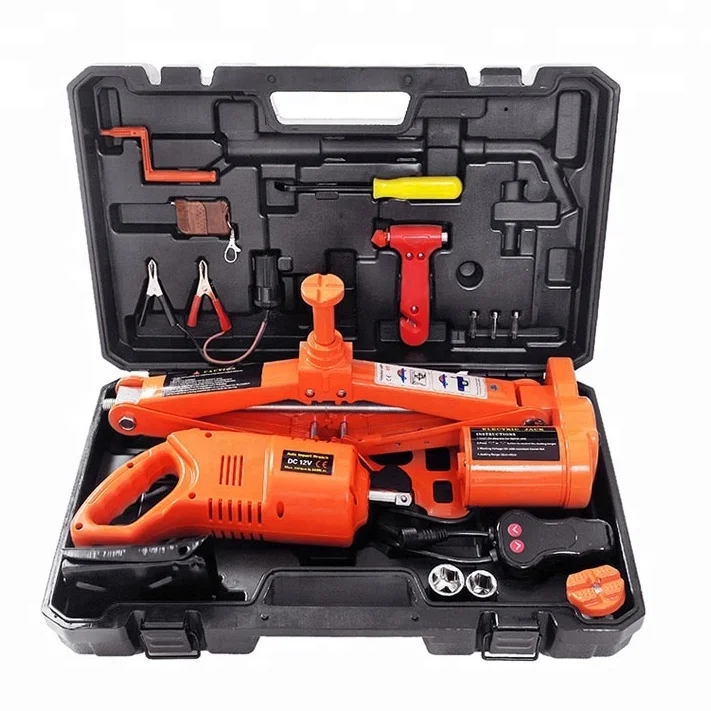 2023 High quality floor battery operated automated car 5ton 45CM floor scissor jack & Electric wrench suit