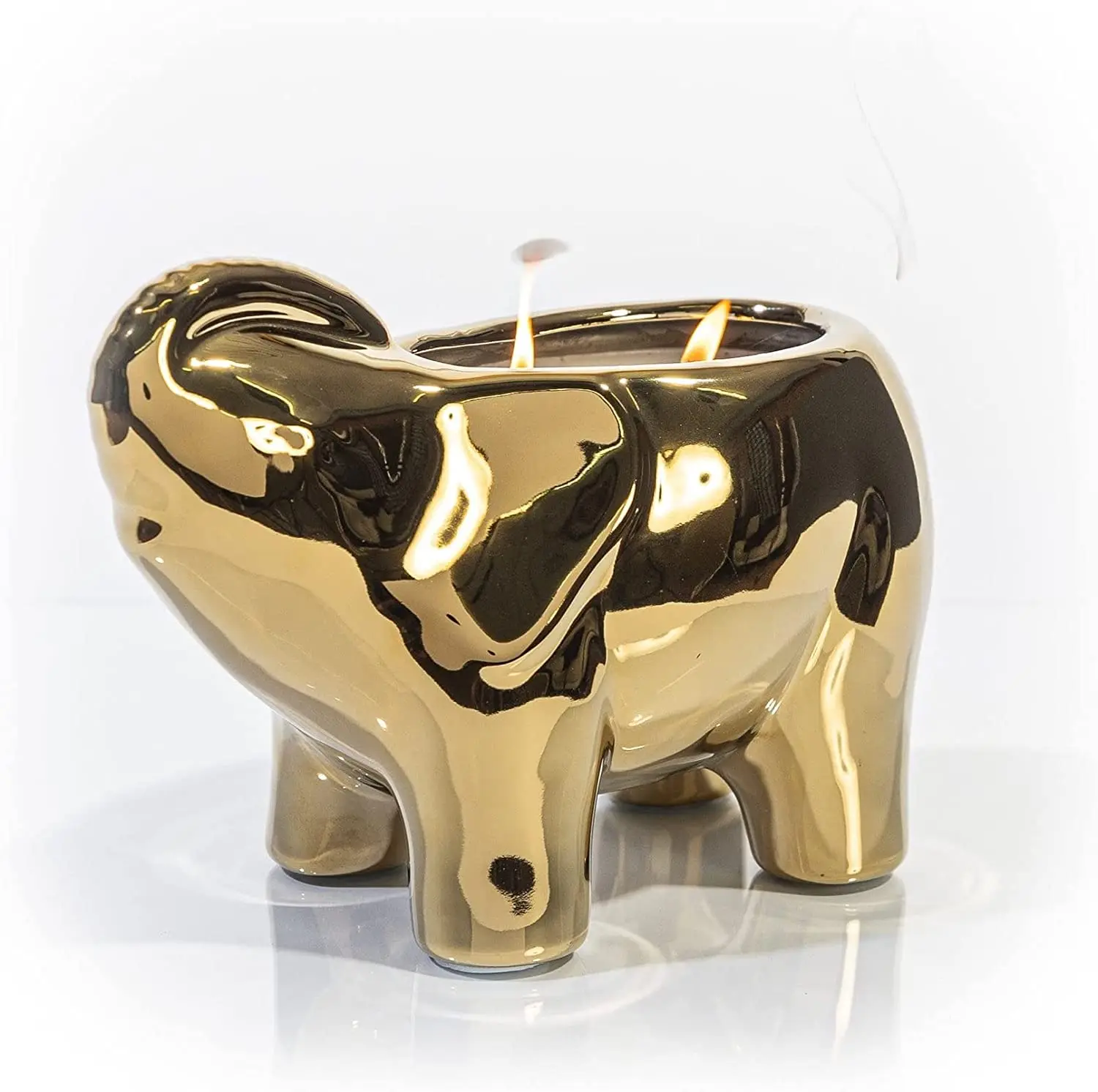 Золотой керамический контейнер ручной работы для соевого воска фарфоровая банка свечей в виде животного эфирных масел