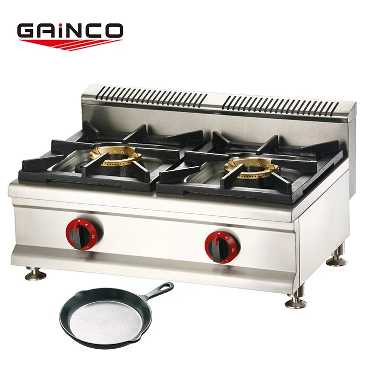 OEM brands types of kitchen equipment tabletop 2 burners gas stove with oven grill gas stove option GBS-2YC