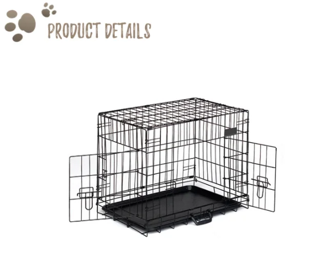 Wholesale cheap foldable supplier black deluxe outdoor metal foldable pet cages pet kennel stainless steel wire pet cages