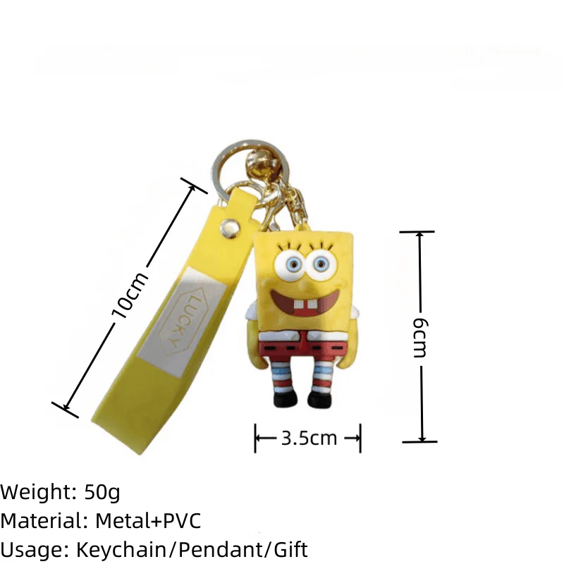 Cartoon PVC Keychain Pendant Key Ring Children Cute Gift For SpongeBob SquarePants